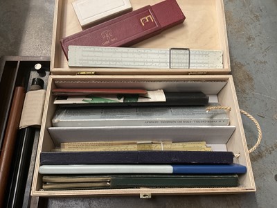 Lot 295 - Collection of draughtsmans tools and sliding rules