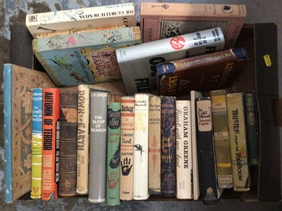 Lot 47 - Three boxes of books, decorative leather bindings, 50's and 60's including Gerald Durrell and other earlier volumes