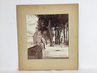 Lot 84 - David Hill (1914-1977), pen and wash 'Peniche 1959' 25 x 34cm, together with other works depicting Pencihe and various other landscape studies in a variety of media (37)