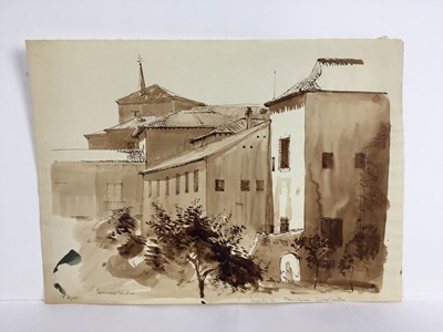 Lot 84 - David Hill (1914-1977), pen and wash 'Peniche 1959' 25 x 34cm, together with other works depicting Pencihe and various other landscape studies in a variety of media (37)