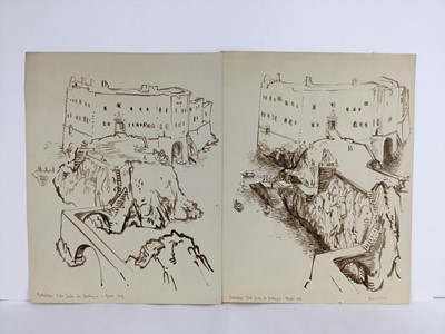 Lot 84 - David Hill (1914-1977), pen and wash 'Peniche 1959' 25 x 34cm, together with other works depicting Pencihe and various other landscape studies in a variety of media (37)
