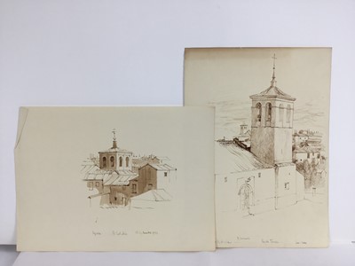 Lot 84 - David Hill (1914-1977), pen and wash 'Peniche 1959' 25 x 34cm, together with other works depicting Pencihe and various other landscape studies in a variety of media (37)