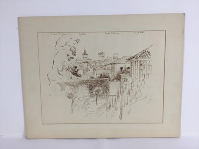 Lot 84 - David Hill (1914-1977), pen and wash 'Peniche 1959' 25 x 34cm, together with other works depicting Pencihe and various other landscape studies in a variety of media (37)