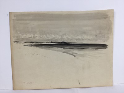 Lot 84 - David Hill (1914-1977), pen and wash 'Peniche 1959' 25 x 34cm, together with other works depicting Pencihe and various other landscape studies in a variety of media (37)