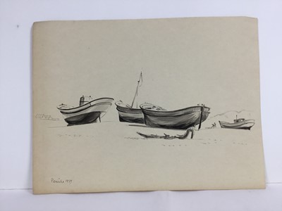 Lot 84 - David Hill (1914-1977), pen and wash 'Peniche 1959' 25 x 34cm, together with other works depicting Pencihe and various other landscape studies in a variety of media (37)