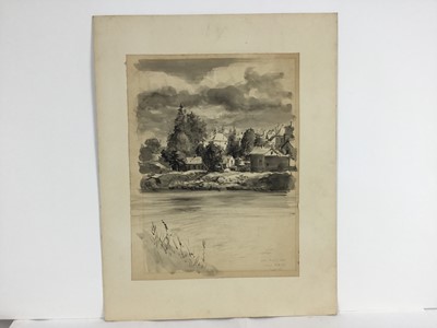 Lot 84 - David Hill (1914-1977), pen and wash 'Peniche 1959' 25 x 34cm, together with other works depicting Pencihe and various other landscape studies in a variety of media (37)