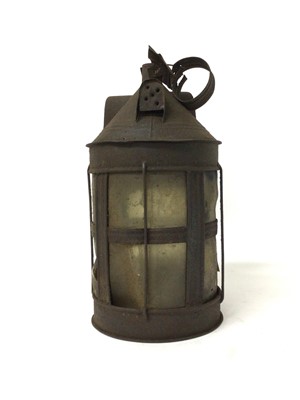 Lot 12 - Of murder interest: A metal lantern, believed to have been removed from Polstead's infamous Red Barn. Provenance: Vendor's father cleared the Red Barn in 1950s