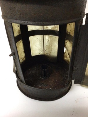 Lot 12 - Of murder interest: A metal lantern, believed to have been removed from Polstead's infamous Red Barn. Provenance: Vendor's father cleared the Red Barn in 1950s