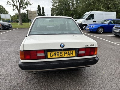 Lot 2 - 1990 BMW 318i, 4 door saloon, 1796cc engine, reg. no. G495 PAH, finished in white with a velour interior, MOT expired 29th October 2020. Supplied with V5, keys and book pack. (Subject to 12% buyers...
