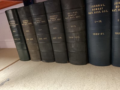 Lot 701 - Bombay Natural History Society. The Journal ..., vols. 1 (1886) - 51 (1951) bound in half calf and cloth (52 volumes)