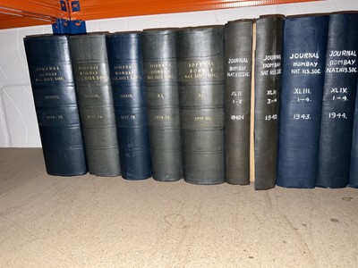 Lot 701 - Bombay Natural History Society. The Journal ..., vols. 1 (1886) - 51 (1951) bound in half calf and cloth (52 volumes)