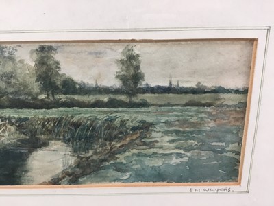 Lot 62 - Edmund Morison Wimperis, 1835-1900. Watercolour, river landscape with trees. Signed and numbered “No 2” verso of picture. Framed and mounted. Overall including frame 24.5x36cm