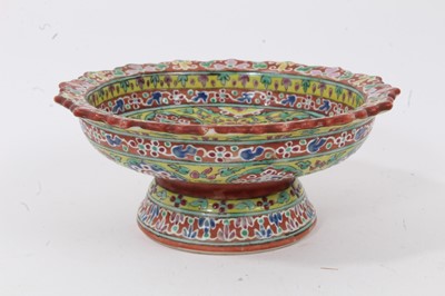 Lot 2 - Three pieces of 19th century Chinese porcelain for the Thai market, including a bowl, jar and footed dish, each piece enamelled, the footed dish measuring 13cm diameter