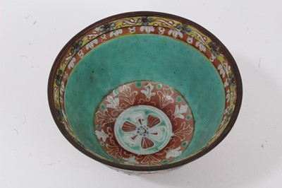 Lot 2 - Three pieces of 19th century Chinese porcelain for the Thai market, including a bowl, jar and footed dish, each piece enamelled, the footed dish measuring 13cm diameter