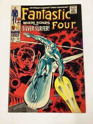 Lot 28 - Marvel Comics Fantastic Four (1968). Issues 72, 73, 74 and 75. To include issue 72 Silver Surfer and watcher apperance , and issue 74 Galactus apperance. All priced 12 cents. (4)