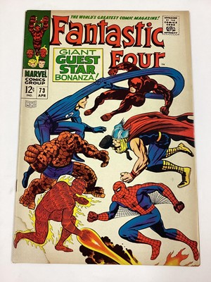 Lot 28 - Marvel Comics Fantastic Four (1968). Issues 72, 73, 74 and 75. To include issue 72 Silver Surfer and watcher apperance , and issue 74 Galactus apperance. All priced 12 cents. (4)