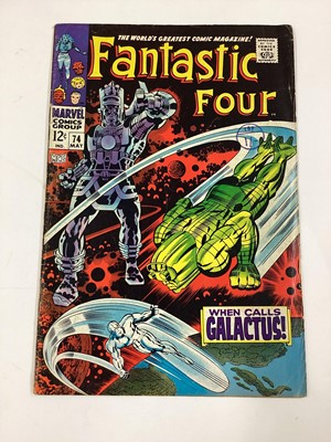 Lot 28 - Marvel Comics Fantastic Four (1968). Issues 72, 73, 74 and 75. To include issue 72 Silver Surfer and watcher apperance , and issue 74 Galactus apperance. All priced 12 cents. (4)