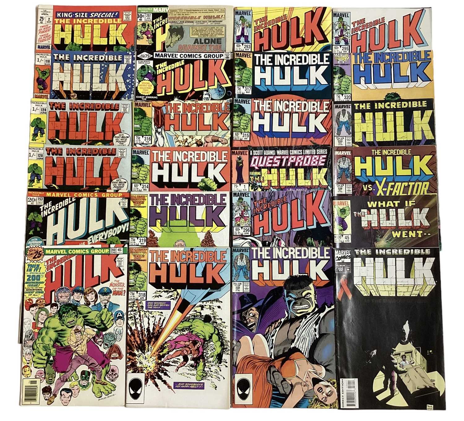 Lot 41 - Marvel Comics The Incredible Hulk (1970's - 1990's). Group of Incredible Hulk to include issue #118, 128, 200 and 393 the 30th anniversary special. English and American price varients. Approximatel...
