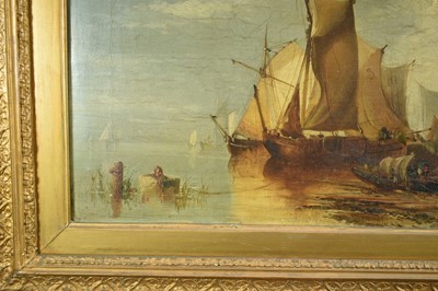 Lot 935 - James Webb (1825-1895) oil on canvas - View of the Island of Marken, Holland, inscribed verso, 30cm x 55cm, in gilt frame 
Provenance: The Dujarden Family, note verso