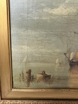 Lot 935 - James Webb (1825-1895) oil on canvas - View of the Island of Marken, Holland, inscribed verso, 30cm x 55cm, in gilt frame 
Provenance: The Dujarden Family, note verso