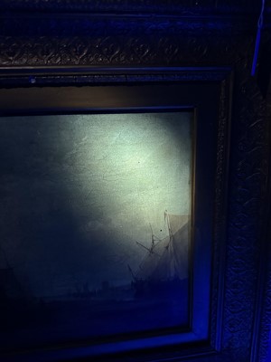 Lot 935 - James Webb (1825-1895) oil on canvas - View of the Island of Marken, Holland, inscribed verso, 30cm x 55cm, in gilt frame 
Provenance: The Dujarden Family, note verso