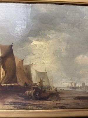 Lot 935 - James Webb (1825-1895) oil on canvas - View of the Island of Marken, Holland, inscribed verso, 30cm x 55cm, in gilt frame 
Provenance: The Dujarden Family, note verso