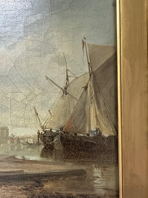 Lot 935 - James Webb (1825-1895) oil on canvas - View of the Island of Marken, Holland, inscribed verso, 30cm x 55cm, in gilt frame 
Provenance: The Dujarden Family, note verso