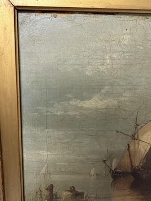 Lot 935 - James Webb (1825-1895) oil on canvas - View of the Island of Marken, Holland, inscribed verso, 30cm x 55cm, in gilt frame 
Provenance: The Dujarden Family, note verso