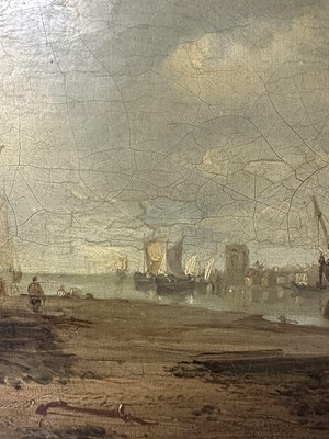 Lot 935 - James Webb (1825-1895) oil on canvas - View of the Island of Marken, Holland, inscribed verso, 30cm x 55cm, in gilt frame 
Provenance: The Dujarden Family, note verso