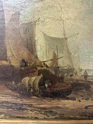 Lot 935 - James Webb (1825-1895) oil on canvas - View of the Island of Marken, Holland, inscribed verso, 30cm x 55cm, in gilt frame 
Provenance: The Dujarden Family, note verso
