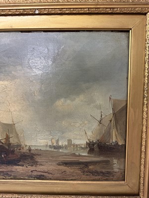 Lot 935 - James Webb (1825-1895) oil on canvas - View of the Island of Marken, Holland, inscribed verso, 30cm x 55cm, in gilt frame 
Provenance: The Dujarden Family, note verso
