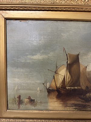 Lot 935 - James Webb (1825-1895) oil on canvas - View of the Island of Marken, Holland, inscribed verso, 30cm x 55cm, in gilt frame 
Provenance: The Dujarden Family, note verso