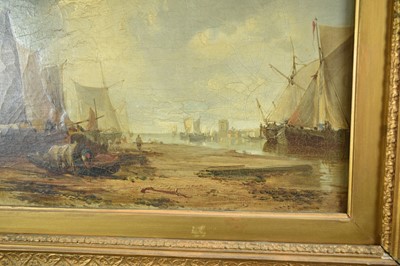 Lot 935 - James Webb (1825-1895) oil on canvas - View of the Island of Marken, Holland, inscribed verso, 30cm x 55cm, in gilt frame 
Provenance: The Dujarden Family, note verso