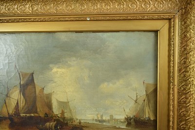 Lot 935 - James Webb (1825-1895) oil on canvas - View of the Island of Marken, Holland, inscribed verso, 30cm x 55cm, in gilt frame 
Provenance: The Dujarden Family, note verso