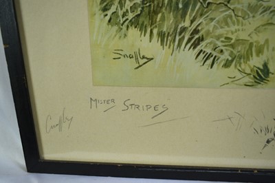 Lot 843 - Snaffles, Charles Johnson Payne (1884-1967) signed hand coloured print - Mister Stripes, signed in pencil, with snaffle blindstamp, 53cm x 47cm, in glazed frame 
Provenance: Malcolm Innes Gallery