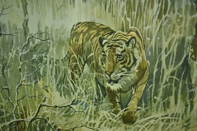 Lot 843 - Snaffles, Charles Johnson Payne (1884-1967) signed hand coloured print - Mister Stripes, signed in pencil, with snaffle blindstamp, 53cm x 47cm, in glazed frame 
Provenance: Malcolm Innes Gallery