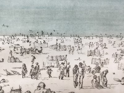 Lot 74 - Eleanor Partridge - etching in colours - 'Wish you were here I' dated1983, signed and numbered 6/50, 37.5cm x 45cm, framed