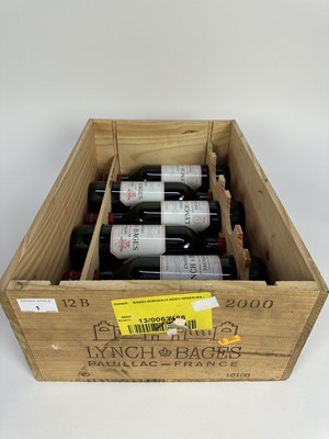 Lot 1 - 6 Bottles (75cl) Chateau Lynch Bages 2000 in original 12 bottle wooden case