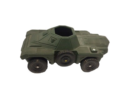 Lot 1874 - Action Man German Staff Car, Geyper Man Land Rover Desierto, both in original boxes, plus two loose vehicles, Action Man motorcycles (x2) & Go-Cart Racer and other accessories