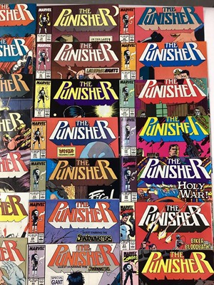 Lot 63 - Marvel Comics The Punisher #1 (1986). 1 in a four issue limited series, to include an incomplete run from issue 1 - 50 (1987 - 1991). Together with The Punisher #75 (1993) and others.