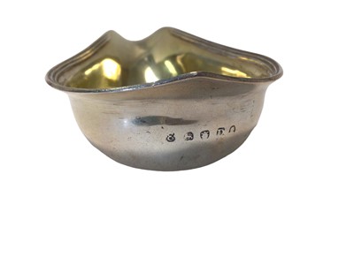 Lot 294 - George III silver Pap boat of conventional form with engraved initials and silver gilt interior