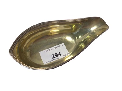 Lot 294 - George III silver Pap boat of conventional form with engraved initials and silver gilt interior