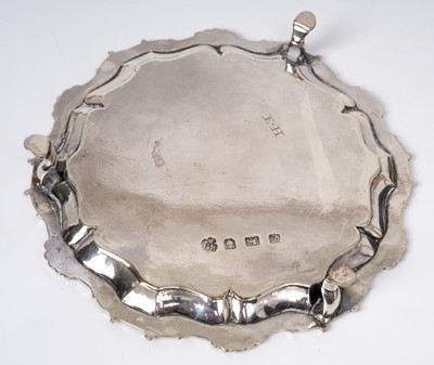 Lot 242 - Georgian silver card waiter