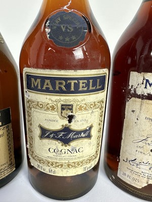 Lot 24 - Cognac - four bottles, Martell and Hine, two mostly lacking labels
