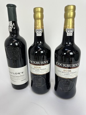 Lot 42 - Mixed group, to include Cockburns 2006 (2), Taylors 1999, Tokaji Aszu 4 Puttonyos, together with nine miniatures to include John Haig, Dewar White Label and others (13)