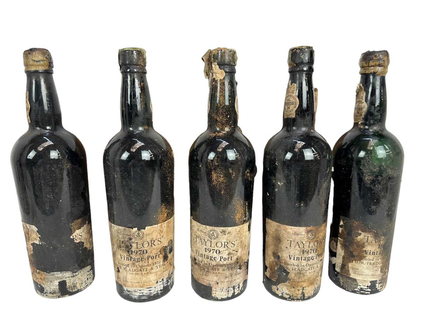 Lot 51 - Port - five bottles, Taylor's 1970, bottled 1972, owc