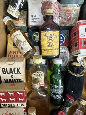 Lot 53 - Whisky - collection of miniatures to include Glenlivet, Laphroaig, Glenmorangie, Haig and many others, approximately 50 bottles