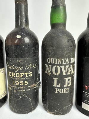 Lot 59 - Port - six bottles, Croft's 1955, Quinta do Noval 1963, Taylor's LBV 1989 and others
