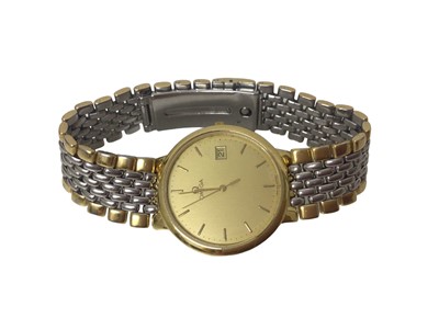 Lot 178 - 1990s Omega De Ville quartz calendar wristwatch with integral bracelet in box with papers