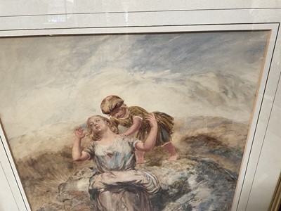 Lot 54 - After Paul Falconer watercolour - The Crooked path, 61 x 47cm, glazed frame